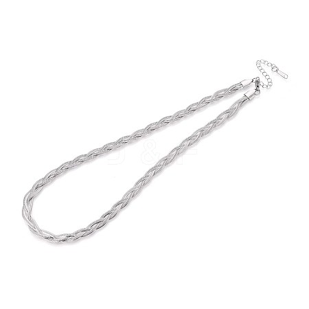 6.5MM 304 Stainless Steel Braided Herringbone Chain Necklaces NJEW-N058-17P-1