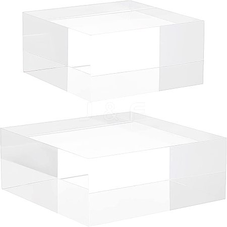 Olycraft 2Pcs 2 Style Square Acrylic Display Bases AJEW-OC0002-32-1