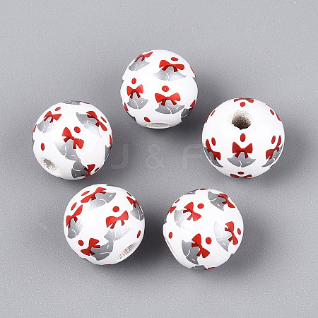 Spray Painted Schima Wood Beads WOOD-T032-36A-1