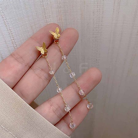 Imitation Pearl Tassel Earrings RQ6220-1-1