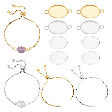 Unicraftale DIY Blank Oval Link Bracelet Making Kit DIY-UN0005-28-1