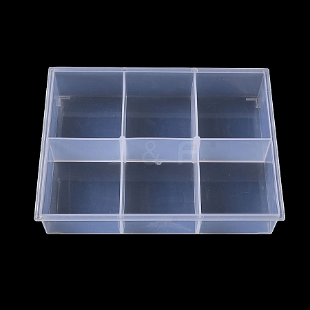 6 Grids Transparent Plastic Jewelry Trays CON-K002-02A-1