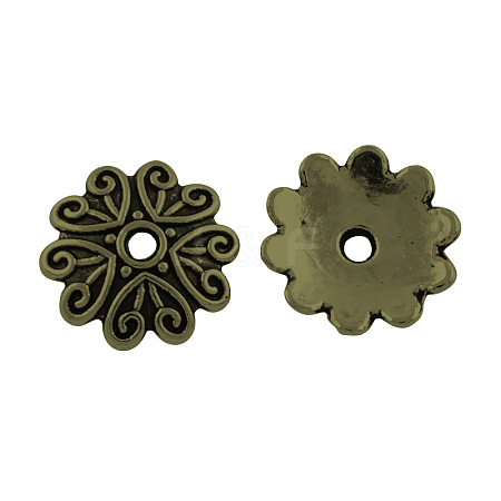 Tibetan Style Alloy Bead Caps TIBEP-R304-110AB-LF-1