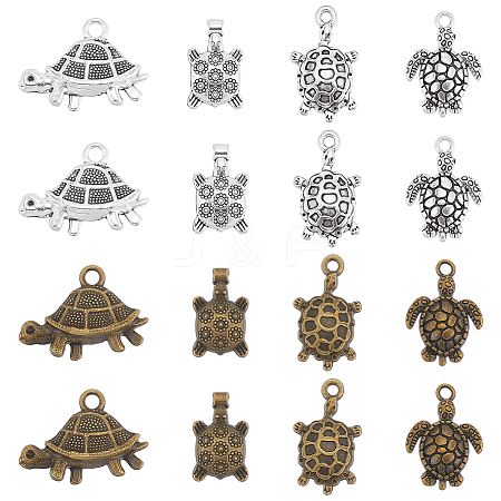 SUNNYCLUE 80Pcs 8 Style Tibetan Style Alloy Pendants FIND-SC0007-31-1