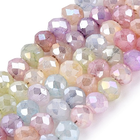 Dyed Crackle Imitation Jade Glass Beads Strands EGLA-Q131-02A-04-1