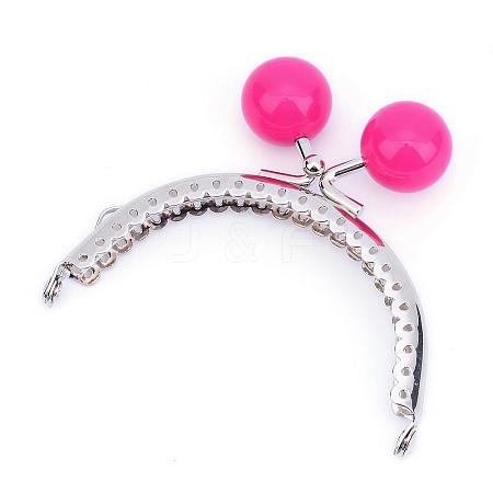 Iron Purse Frame Handle with Solid Color Acrylic Beads FIND-Q038P-D02-1