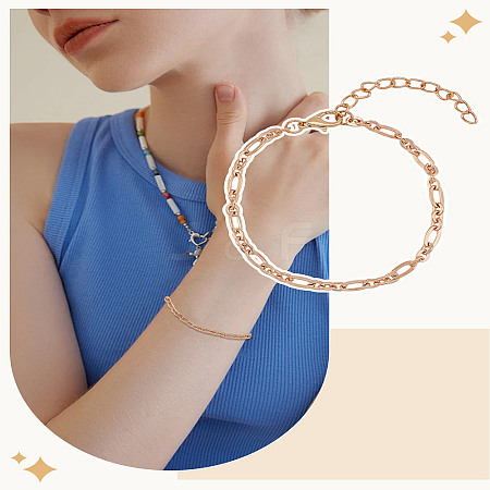 1Pc Stainless Steel Paperclip Chain Bracelets for Women BJEW-LP0002-24G-1