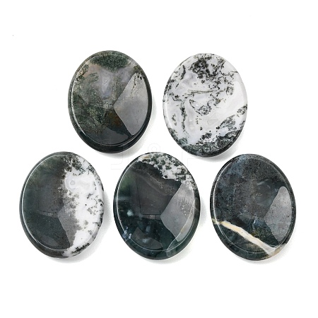 Natural Moss Agate Worry Stone for Anxiety Therapy G-B036-01I-1
