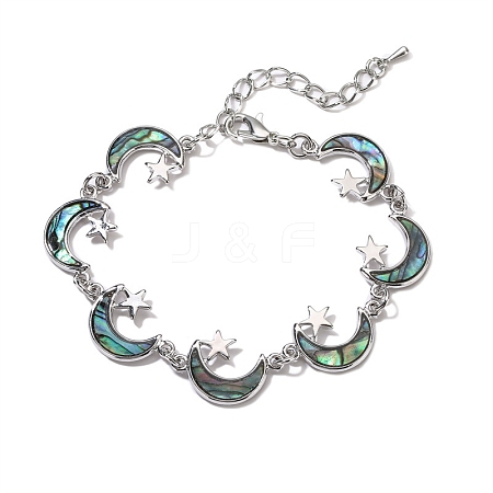 Natural Shell Link Chain Bracelet for Women PW-WG31200-01-1