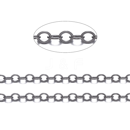Brass Flat Oval Cable Chains X-CHC025Y-B-1