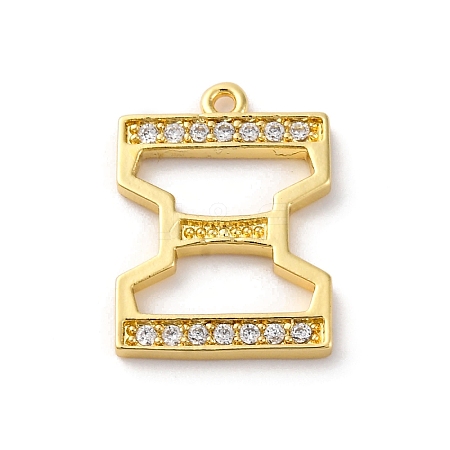 Rack Plating Brass Micro Pave Cubic Zirconia Pendant KK-H449-76G-15-1