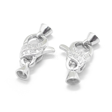 Rhodium Plated 925 Sterling Silver Lobster Claw Clasps STER-L055-063P-1