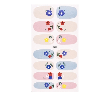 Full Cover Strawberry Flower Nail Stickers MRMJ-T100-020-1