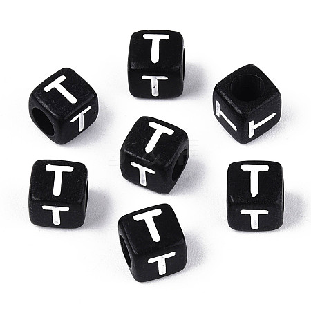 Initial Acrylic Horizontal Hole Beads OACR-ZX006-35T-1