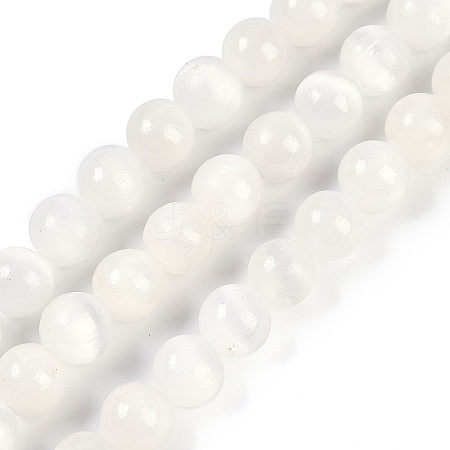 Natural Selenite Beads Strands X-G-G167-A02-01-1