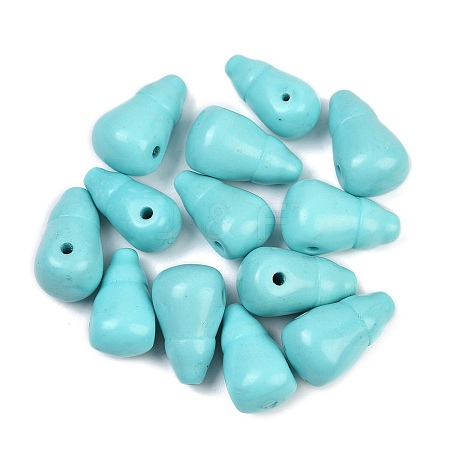 Dyed Synthetic Turquoise 3 Hole Guru Beads G-C198-01A-03-1