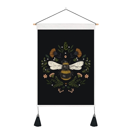 Bees Pattern Polyester Wall Hanging Tapestry PW-WG0A325-01-1