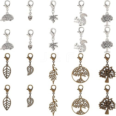 ARRICRAFT 12 Sets 2 Style Autumn Alloy Pendants Decorations Set HJEW-AR0001-14-1