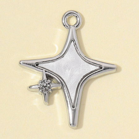 Zinc Alloy with Crystal Rhinestone & White Enamel Pendants RB-OY001-38P-1
