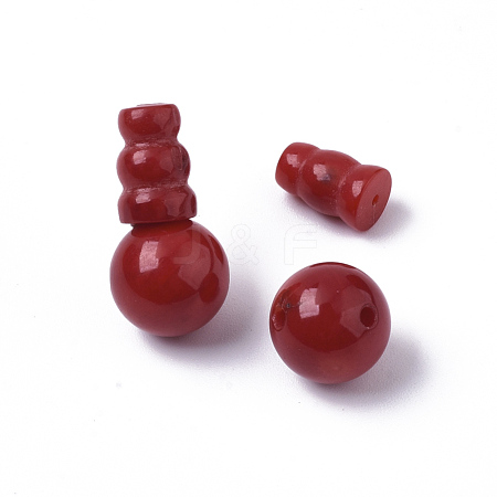 Synthetic Coral 3 Hole Guru Beads CORA-R019-001C-1
