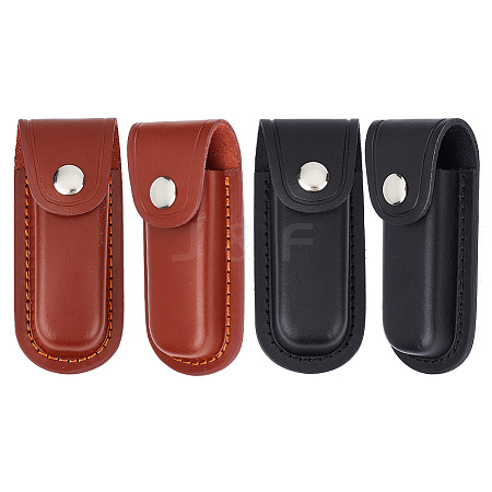 Olycraft 2Pcs 2 Colors Cattlehide Leather Knife Protective Case FIND-OC0003-50-1