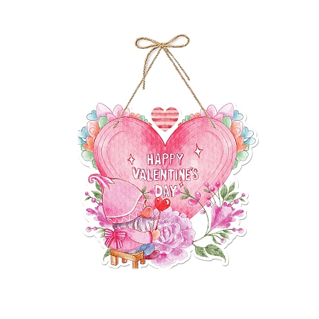 Valentine's Day Gnomes Paper Door Wall Hanging Ornaments PW-WG118B6-04-1