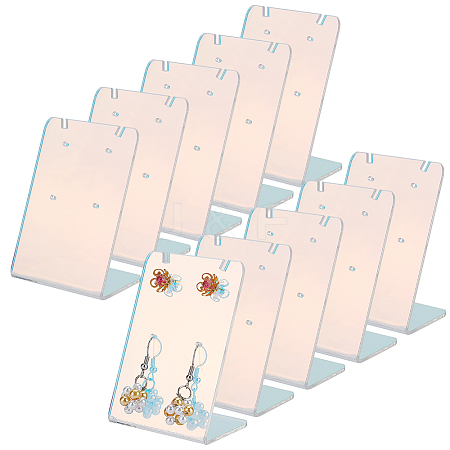 Acrylic Slant Back Earring Display Stands EDIS-WH0012-42B-1