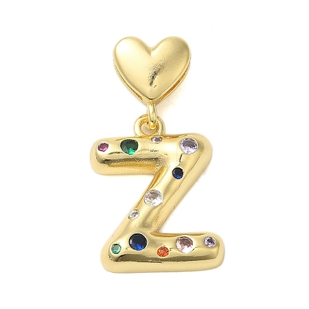Rack Plating Brass Micro Pave Clear Cubic Zirconia Perdants KK-C067-12G-Z-1