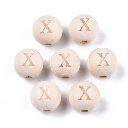 Unfinished Natural Wood European Beads WOOD-S045-143A-01X-1