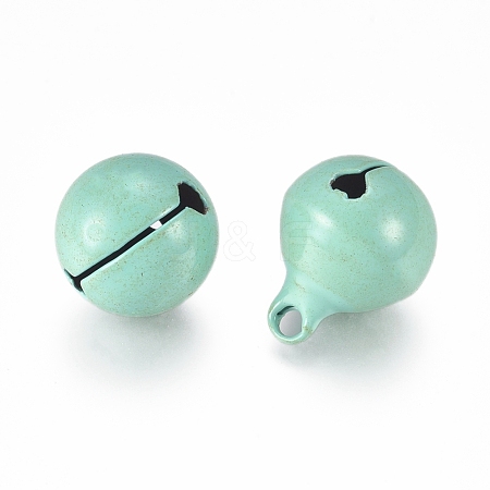 Baking Paint Iron Bell Pendants IFIN-WH0052-03G-1
