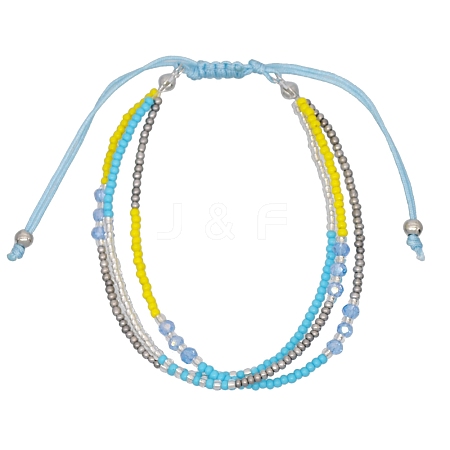 Glass Seed Beads Multi-strand Bracelets for Women PW-WGCDC20-10-1