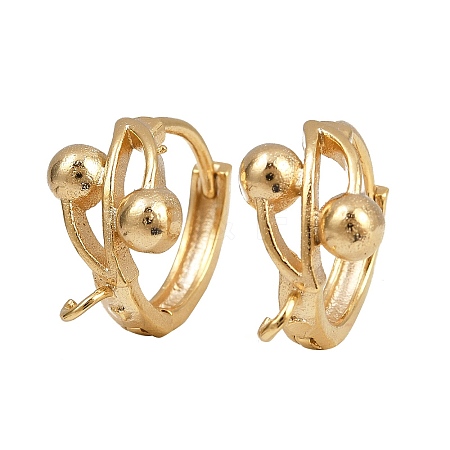 Brass Hoop Earring Findings KK-P310-32G-1
