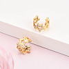 Brass Micro Pave Clear Cubic Zirconia Cuff Earrings KK-T074-35G-1