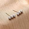 Tarnish Resistant 201 Stainless Steel Beaded Horizontal Bar Stud Earrings with 316 Stainless Steel Pin for Women STAS-K238-01P-1