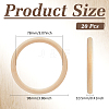 Unfinished Schima Wood Rings for DIY Accessories WOOD-WH0002-65C-2