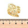 Brass Micro Pave Cubic Zirconia Cuff Open Rings for Women RJEW-F211-01G-5