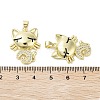 Cat Rack Plating Brass Micro Pave Cubic Zirconia Pendants KK-E102-32G-3