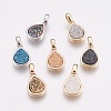 Natural Druzy Agate Pendants KK-G343-13-1