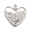 Rack Plating Brass Micro Pave Cubic Zirconia Pendants KK-C044-19P-1