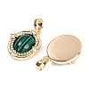 Synthetic Malachite Oval Pendants KK-U043-44G-A-2