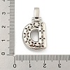 Brass Micro Pave Clear Cubic Zirconia Pendants KK-B099-01P-D-3