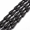 Natural Black Onyx Beads Strands G-P161-24-30x10mm-1