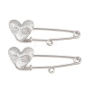 Radiant Heart 304 Stainless Steel Safety Pins Brooch Findings SA-CBA098D-15C-P01-1