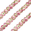 1 Strand Handmade Lampwork Inner Flower Rondelle Beads Strands LAMP-TA0002-72J-2