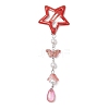 5Pcs Glass Beads and Alloy Star Snap Hair Clips PHAR-JH00124-4