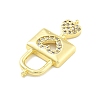 Rack Plating Brass Micro Pave Cubic Zirconia Connector Charms KK-D359-11G-2