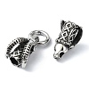 Tibetan Style 304 Stainless Steel Spring Gate Rings FIND-Z046-03AS-02-2