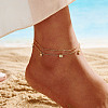 925 Sterling Silver Anklet AJEW-Z029-02G-3