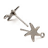 Non-Tarnish Starfish Shape 201 Stainless Steel Stud Earrings Findings STAS-Q251-03P-2