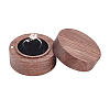 Round Wood Ring Storage Boxes CON-WH0087-59A-1